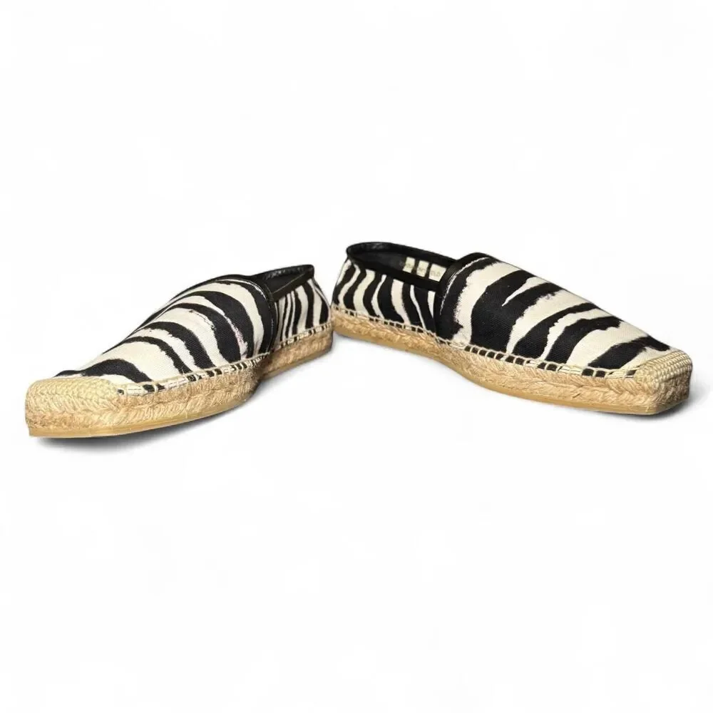 Burberry Women's Abstract/Zebra Print Flat Slip-on Espadrilles EU40/US9.5